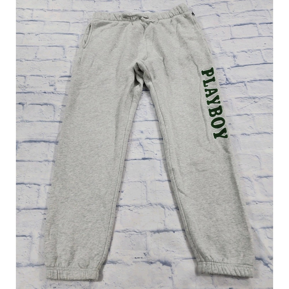 Playboy by PacSun Sweatpants MENS M Gray Fleece Jogger Streetwear Casual Bunny